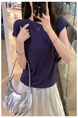 Real Shot Cost-Effective Round Neck Short-Sleeved T-shirt for Women in Black Summer 2025 New Flying Sleeves Casual Versatile Loose Top