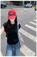 Real Shot Cost-Effective Round Neck Short-Sleeved T-shirt for Women in Black Summer 2025 New Flying Sleeves Casual Versatile Loose Top