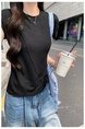 Real Shot Cost-Effective Round Neck Short-Sleeved T-shirt for Women in Black Summer 2025 New Flying Sleeves Casual Versatile Loose Top