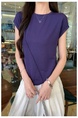 Real Shot Cost-Effective Round Neck Short-Sleeved T-shirt for Women in Purple Summer 2025 New Flying Sleeves Casual Versatile Loose Top