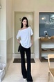 Real Shot Cost-Effective Off-Shoulder Short-Sleeved T-Shirt Women's Summer Pure Desire Diagonal Collar Off-Shoulder Loose Slimming Chic Top in White