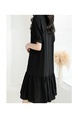 Hepburn Wind Black Dress Women's Summer New Loose Slimming and Fashionable Women's Clothing Skirts Elegant Stitching Design Skirt in Black