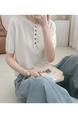 Real Shot of a Large Number of Spot 2025 New Tencel Lace Women's Versatile Round Neck Short-Sleeved Knitted Tops in Cream