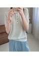 Real Shot of a Large Number of Spot 2025 New Tencel Lace Women's Versatile Round Neck Short-Sleeved Knitted Tops in Cream