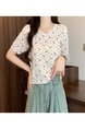 White Real Shot Wholesale Price 2025 Summer New Style Small Fresh Gentle Floral Sweet Casual Short-Sleeved Knitted Tops for Women