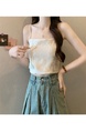 Cream Real Shot Wholesale Price 2025 Summer New Sweet Spicy National Style Retro Chinese Knot Design Camisole with Chest Pad
