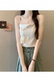 Cream Real Shot Wholesale Price 2025 Summer New Sweet Spicy National Style Retro Chinese Knot Design Camisole with Chest Pad