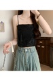 Black Real Shot Wholesale Price 2025 Summer New Sweet Spicy National Style Retro Chinese Knot Design Camisole with Chest Pad