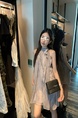 High Quality and Quality! French Style Halterneck Printed Sleeveless Dress Women's Summer Gentle Sweet Slimming Chiffon Fairy Dress in Light Gray