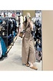 Two-Piece Set! Britney Minimalist Fashion Week/LEM * Style Lace-up Sleeveless Top + Slimming Skirt Slimming Suit in Brown