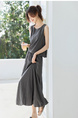 Charcoal Fashionable Light Outdoor Casual Pleating Shirt Bud Skirt Suit 2025 Summer New Two-Piece Suit