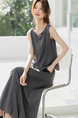 Charcoal Fashionable Light Outdoor Casual Pleating Shirt Bud Skirt Suit 2025 Summer New Two-Piece Suit