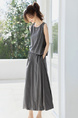 Charcoal Fashionable Light Outdoor Casual Pleating Shirt Bud Skirt Suit 2025 Summer New Two-Piece Suit