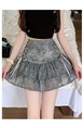 Gray Real Shot Design Niche Bow Pleated Skirt Female Summer Slim Ballet Style Puffy Cake Short Skirt - Gray
