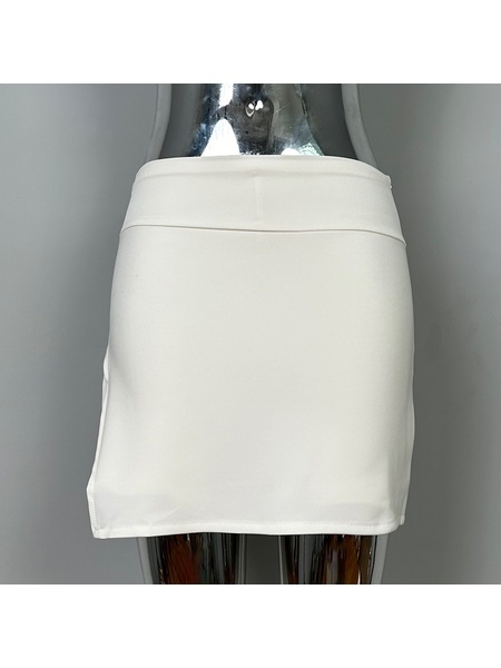 South Korea's Dongdaemun New Products Versatile and Stylish Slimming High-Waist A-Line Short Skirts and Pants - WHITE