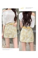Vintage Tie-Dyed Printed Skirt Women's Summer Anti-Exposure Hot Girl Hip Skirt High Waist Denim Skirt A-Line Skirt - YELLOW