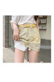 Vintage Tie-Dyed Printed Skirt Women's Summer Anti-Exposure Hot Girl Hip Skirt High Waist Denim Skirt A-Line Skirt - YELLOW