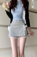 Gray Korean Style Lace Slit Sweet Short Skirt for Women, Summer New Princess Style All-Match Slim Hip Skirt Pants