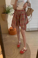 Red and Beige Korean Irregular Plaid Skirt for Women, 2025 Spring and Summer New Design Niche High Waist Slim A-Line Short Skirt