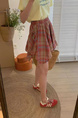 Red and Beige Korean Irregular Plaid Skirt for Women, 2025 Spring and Summer New Design Niche High Waist Slim A-Line Short Skirt