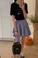 Light Blue and White Korean Irregular Plaid Skirt for Women, 2025 Spring and Summer New Design Niche High Waist Slim A-Line Short Skirt