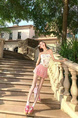 Girls Light Pink Plaid Skirt, Female Large Size Spring and Summer