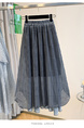 Navy Blue Plus Size Women's Fashionable Retro Versatile Loose Slimming Hip-Covering Irregular Plaid Skirt