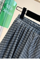 Navy Blue Plus Size Women's Fashionable Retro Versatile Loose Slimming Hip-Covering Irregular Plaid Skirt