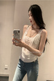 He Chenxi Blue Pocket Decoration Flared Jeans for Women Summer Retro High Waist Distressed Slim Floor-Length Trousers - LIGHT BLUE