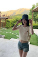 Titi Lady Casual Light Blue Denim Shorts Female Summer Hot Girl American Retro Waistsless Slim Pants