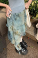Roundshop | Streamer Leaning Dream Irregular Blooming Skirt Summer Firefly Layering Skirt - LIGHT BLUE