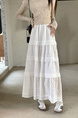 Real Shot Cost-Effective 2025 New Korean Style White Three-Dimensional Crocheted Hollow-out Dress Stitching Loose High Waist Skirt - WHITE