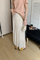 Summer New Simple Everyday Joker Lazy Vacation Style A-Line Skirt Casual Slimming Temperament Skirt with Belt - WHITE
