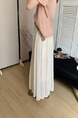 Summer New Simple Everyday Joker Lazy Vacation Style A-Line Skirt Casual Slimming Temperament Skirt with Belt - WHITE