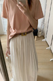 Summer New Simple Everyday Joker Lazy Vacation Style A-Line Skirt Casual Slimming Temperament Skirt with Belt - WHITE