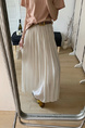 Summer New Simple Everyday Joker Lazy Vacation Style A-Line Skirt Casual Slimming Temperament Skirt with Belt - WHITE