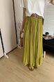 Summer New Simple Everyday Joker Lazy Vacation Style A-Line Skirt Casual Slimming Temperament Skirt with Belt - GREEN