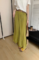 Summer New Simple Everyday Joker Lazy Vacation Style A-Line Skirt Casual Slimming Temperament Skirt with Belt - GREEN