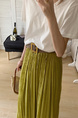 Summer New Simple Everyday Joker Lazy Vacation Style A-Line Skirt Casual Slimming Temperament Skirt with Belt - GREEN