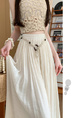 Real Shot Spot Skirt Women's Summer New Style Ruffled Cake Skirt Long High Waist Umbrella Skirt Fairy Mid-Length Skirt - CREAM