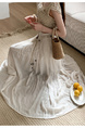 Real Shot Spot Skirt Women's Summer New Style Ruffled Cake Skirt Long High Waist Umbrella Skirt Fairy Mid-Length Skirt - CREAM
