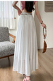 Real Shot Spot Skirt Women's Summer New Style Ruffled Cake Skirt Long High Waist Umbrella Skirt Fairy Mid-Length Skirt - WHITE