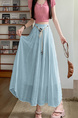 Real Shot Spot Skirt Women's Summer New Style Ruffled Cake Skirt Long High Waist Umbrella Skirt Fairy Mid-Length Skirt - LIGHT BLUE