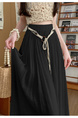Real Shot Spot Skirt Women's Summer New Style Ruffled Cake Skirt Long High Waist Umbrella Skirt Fairy Mid-Length Skirt - BLACK