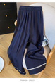 Real Shot 2025 Summer New NAVY Tencel Cotton Wide-Leg Pants High Waist Straight Cropped Pants Lace Patchwork Easy Matching Casual Pants