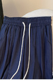 Real Shot 2025 Summer New NAVY Tencel Cotton Wide-Leg Pants High Waist Straight Cropped Pants Lace Patchwork Easy Matching Casual Pants