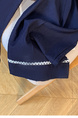 Real Shot 2025 Summer New NAVY Tencel Cotton Wide-Leg Pants High Waist Straight Cropped Pants Lace Patchwork Easy Matching Casual Pants