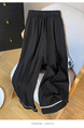 Real Shot 2025 Summer New BLACK Tencel Cotton Wide-Leg Pants High Waist Straight Cropped Pants Lace Patchwork Easy Matching Casual Pants