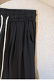 Real Shot 2025 Summer New BLACK Tencel Cotton Wide-Leg Pants High Waist Straight Cropped Pants Lace Patchwork Easy Matching Casual Pants