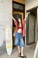 Real Shot Real Price American Retro Washed Jeans Women's High Waist Slimming and Straight Wide Leg Cropped Pants - LIGHT BLUE